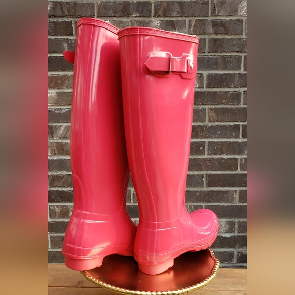 HUNTER NWT NIB Tall Gloss SZ 8 - Picture 2 of 11